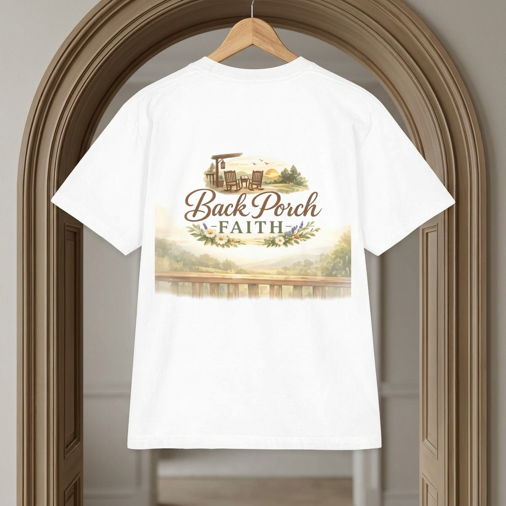 Come Sit Awhile T-Shirt — Back Porch Faith Graphic Tee
